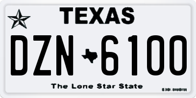 TX license plate DZN6100