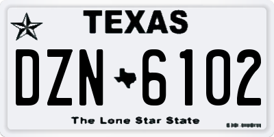 TX license plate DZN6102