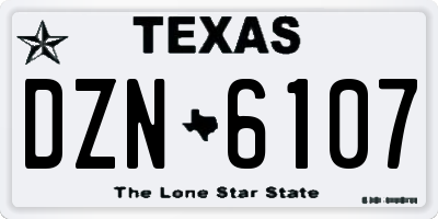 TX license plate DZN6107