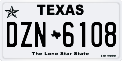 TX license plate DZN6108