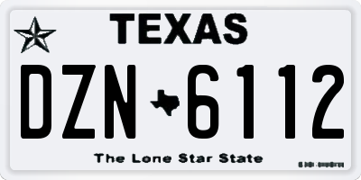 TX license plate DZN6112