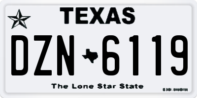 TX license plate DZN6119