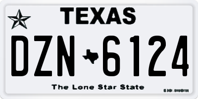 TX license plate DZN6124