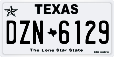 TX license plate DZN6129