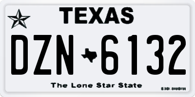 TX license plate DZN6132