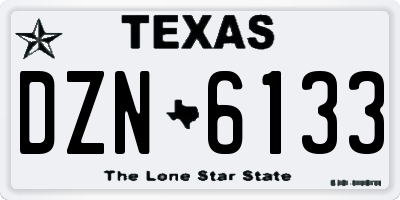TX license plate DZN6133