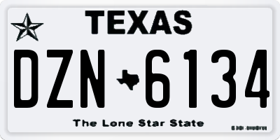 TX license plate DZN6134