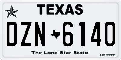 TX license plate DZN6140