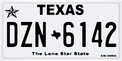 TX license plate DZN6142