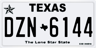 TX license plate DZN6144