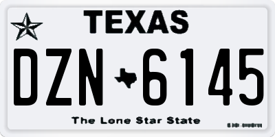 TX license plate DZN6145