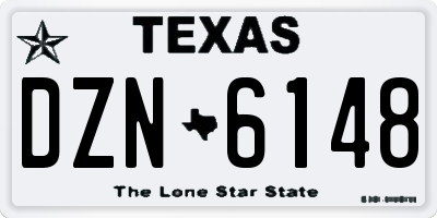 TX license plate DZN6148