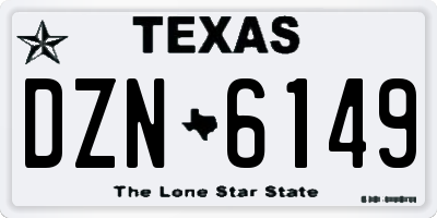 TX license plate DZN6149