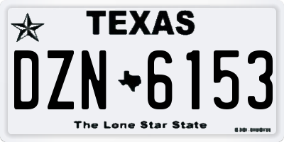 TX license plate DZN6153