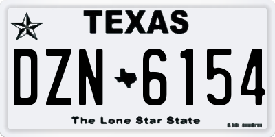 TX license plate DZN6154