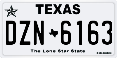 TX license plate DZN6163