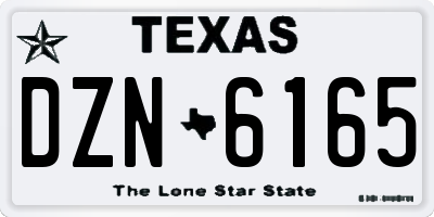 TX license plate DZN6165