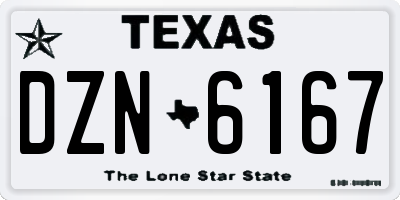 TX license plate DZN6167