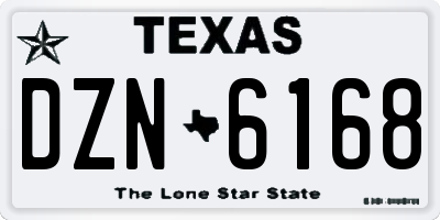 TX license plate DZN6168