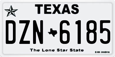 TX license plate DZN6185
