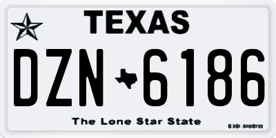 TX license plate DZN6186