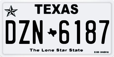 TX license plate DZN6187