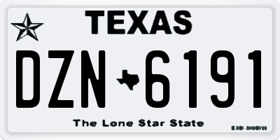 TX license plate DZN6191