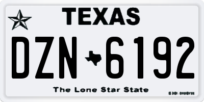 TX license plate DZN6192