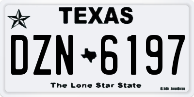 TX license plate DZN6197