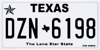 TX license plate DZN6198
