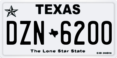 TX license plate DZN6200