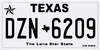 TX license plate DZN6209