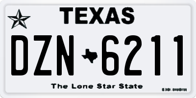 TX license plate DZN6211