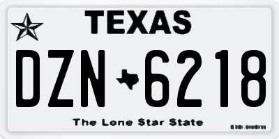 TX license plate DZN6218