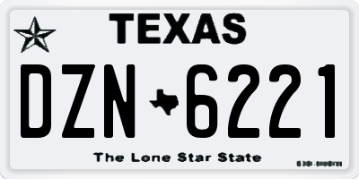 TX license plate DZN6221