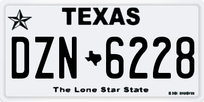 TX license plate DZN6228