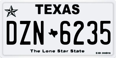 TX license plate DZN6235