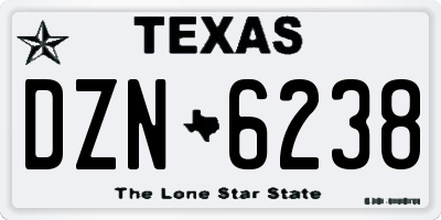TX license plate DZN6238