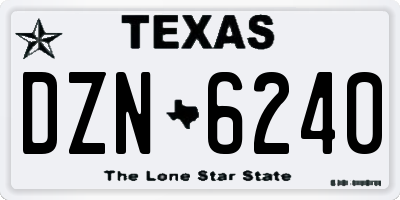 TX license plate DZN6240