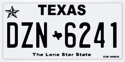 TX license plate DZN6241