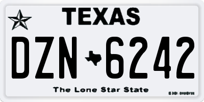 TX license plate DZN6242