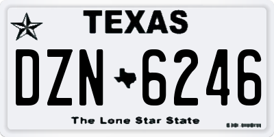 TX license plate DZN6246