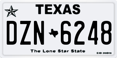 TX license plate DZN6248