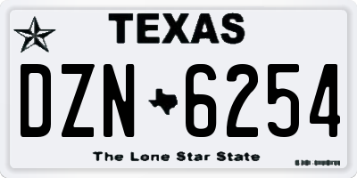 TX license plate DZN6254