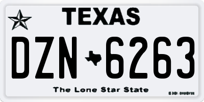 TX license plate DZN6263