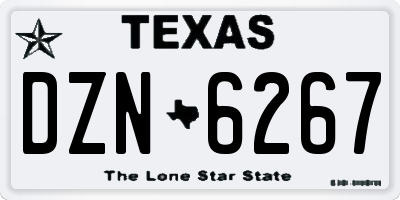 TX license plate DZN6267