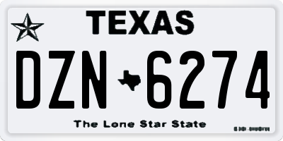 TX license plate DZN6274