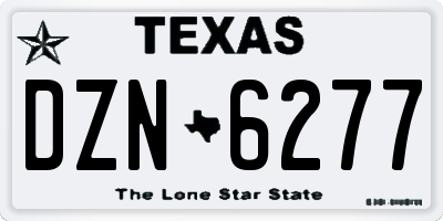 TX license plate DZN6277