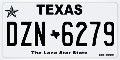TX license plate DZN6279