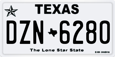 TX license plate DZN6280